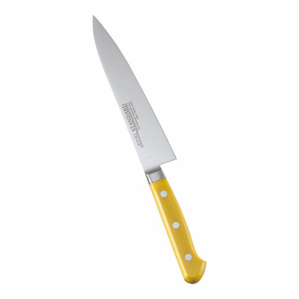 堺實光　スタンダード　抗菌　プラ柄　ツバ付　ペティナイフ　両刃　15cm　黄　56083　AZT-6...
