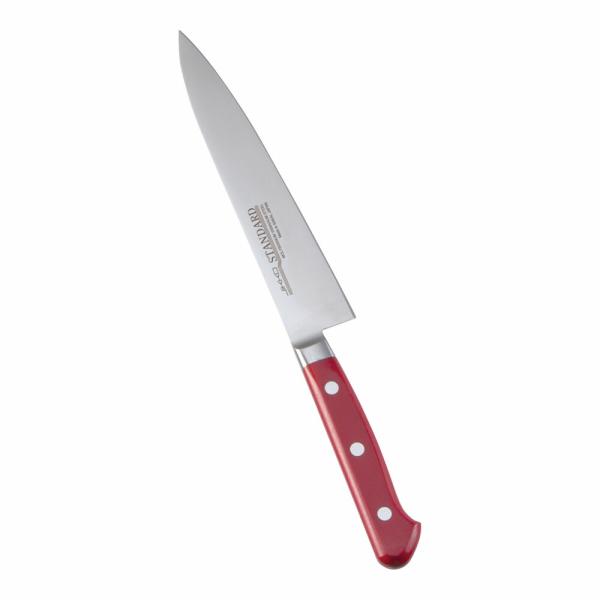 堺實光　スタンダード　抗菌　プラ柄　ツバ付　ペティナイフ　両刃　15cm　赤　56123　AZT-6...