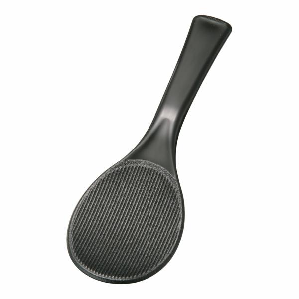 抗菌　魔法のしゃもじ　溝付　黒　中　18.5cm　フッ素加工　BSY-50