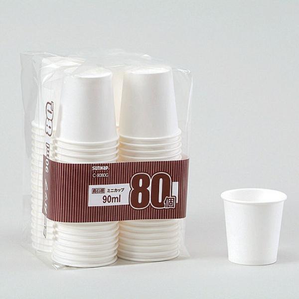 ペーパーカップ　3オンス　90ml　C-9080G　80個入　XKT-68