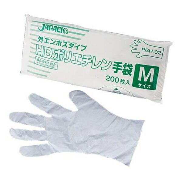 ジャパックス　HDポリエチレン手袋　200枚入　STB-F2