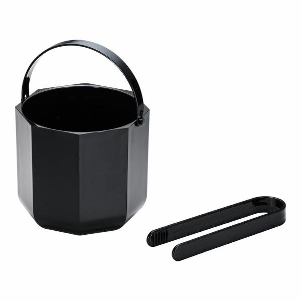アクリル　アイスバケット　トング付　122-016　ブラック　1.25L　PAI-B4