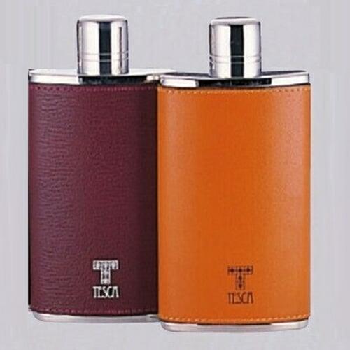 テスカ　スキットル　レザリー　ダブルキャップ　T-203　6オンスH　170ml　GTS-09