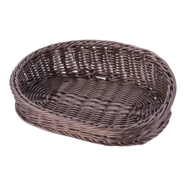 樹脂アメニティバスケット　小判　こげ茶　大　ZAM-04