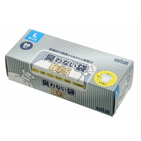 驚異の防臭素材　臭わない袋BOS　箱型　白色　Lサイズ　BOS-2145　2700枚　ケース販売