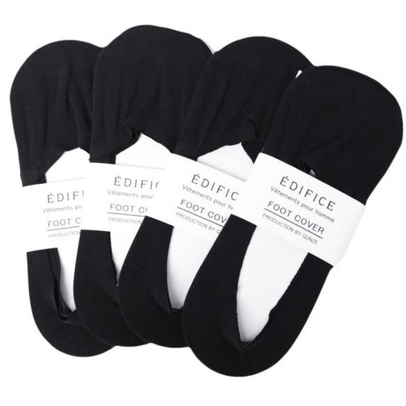 新品 EDIFICE エディフィス UNDER SOX 4足セット アンダーソックス BLACK/W...