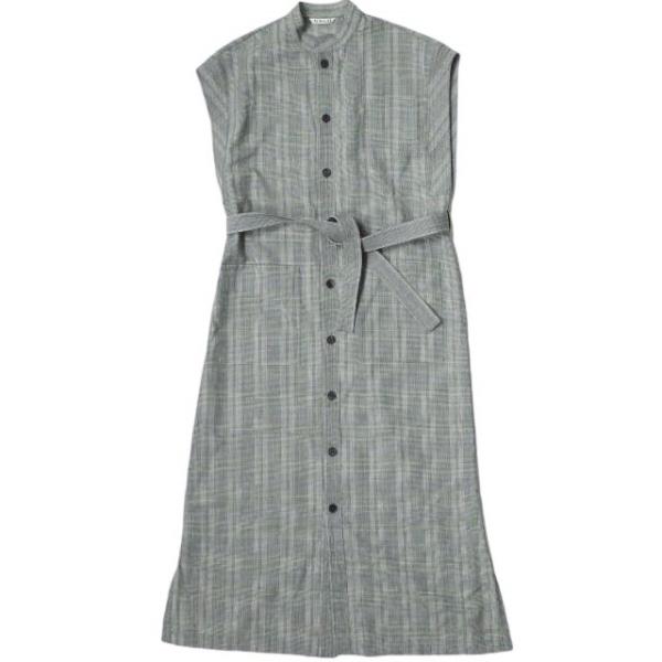 AURALEE オーラリー SUMMER WOOL GLEN CHECK ONE-PIECE サマー...