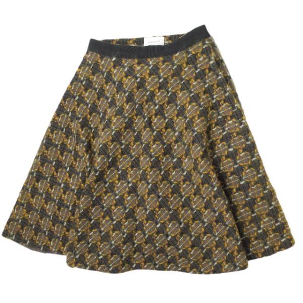 J＆M Davidson ジェイアンドエムデヴィッドソン 日本製 編み込みウール フレアスカート 7...