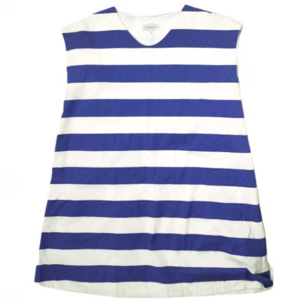 J＆M Davidson ジェイアンドエムデヴィッドソン 日本製 ワイドボーダーノースリーブワンピー...