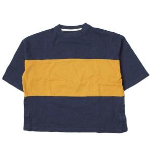 BEAMS BOY ビームスボーイ 20SS ラグビー2トーンクルーネックショートスリーブTシャツ 13-04-0735-222 Free ネイビー ラガーシャツ g10590｜looponline