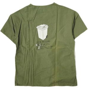 I＆ME アイアンドミー 日本製 Homeless Shirts ホームレスシャツ S KHAKI メディカルシャツ バックプリント ショートスリープ g10842｜looponline