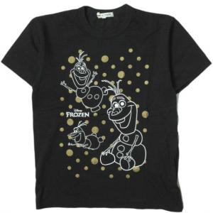 COMME des GARCONS x Disney コムデギャルソン ディズニー 別注 14AW アナと雪の女王 プリントTシャツ ON-T002 S ブラック オラフ g11350｜looponline