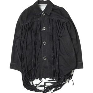 TOGA トーガ 23SS Denim Fringe Jacket デニムフリンジジャケット TZ31-FC903 38(M) Black Gジャン メタルコンチョ オーバーサイズ g11486｜looponline