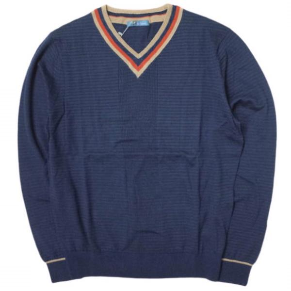 新品 soe ソーイ COSTUME コットンウール Vネックラインニット MW-08002 L ネ...