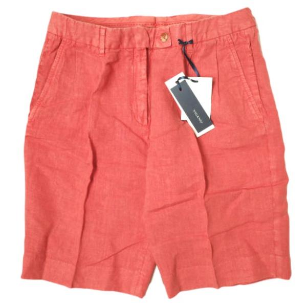 新品 VIGANO ヴィガーノ GARDA 5547 リネンタックショーツ 40 レッド ショートパ...