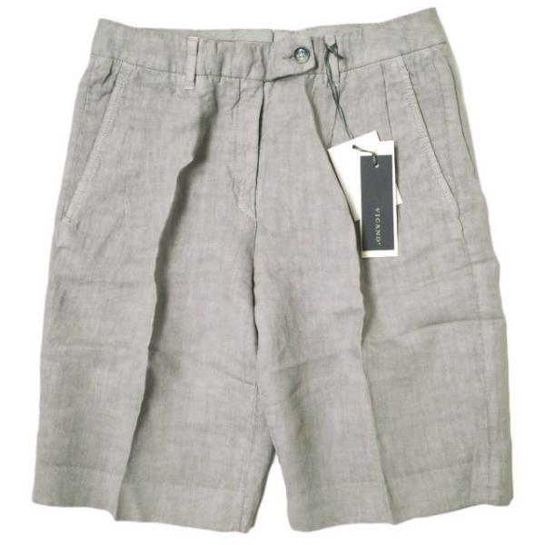 新品 VIGANO ヴィガーノ GARDA 5547 リネンタックショーツ 38 グレー ショートパ...