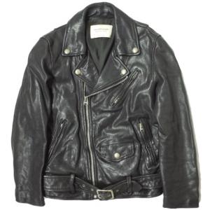 beautiful people ビューティフルピープル shrink leather riders jacket レザーダブルライダースジャケット 1646402401 130 黒 g12974｜looponline