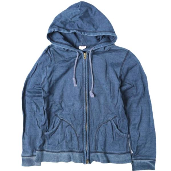 BEAMS BOY ビームスボーイ インディゴ染めスウェットジップアップパーカー 1314-0954...