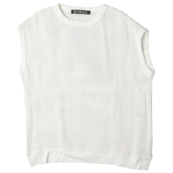 HAVERSACK ハバーザック 日本製 メッシュノースリーブトップ 812024 1 WHITE ...
