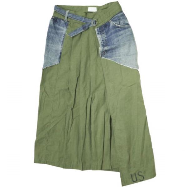 CHANGES チェンジーズ 日本製 VINTAGE REMAKE WRAP PLEATED SKI...