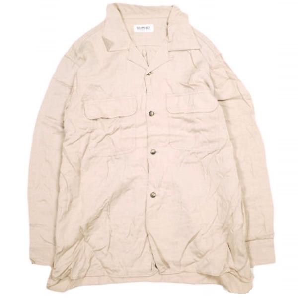 BEAMS BOY ビームスボーイ テンセルオープンカラーロングスリーブシャツ 13-11-0994...