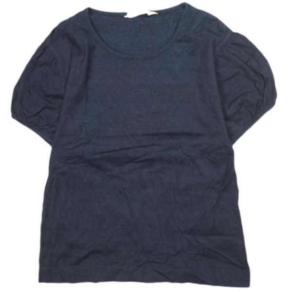 kvivit キーヴィット 日本製 40/2インディゴ天竺 半袖パフスリーブプルオーバー 41K6-...