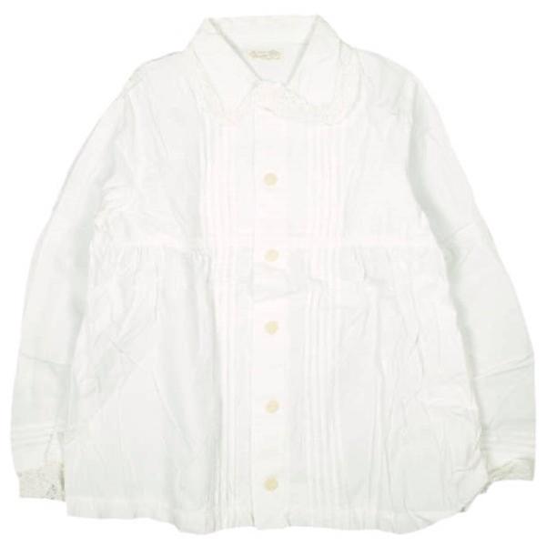 BEAMS BOY ビームスボーイ ラウンドカラーレースブラウス O.BRD丸襟Pタックレース 13...