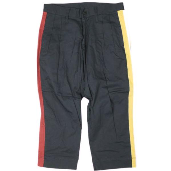 A エィス 日本製 サイトライン2タックチノパンツ BL2B005 2 NAVY ストレッチ 側章 ...