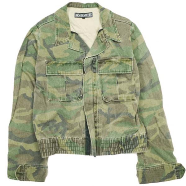 MODERN WORK モダンワーク 日本製 カモフラージュワークジャケット XS CAMO アウタ...