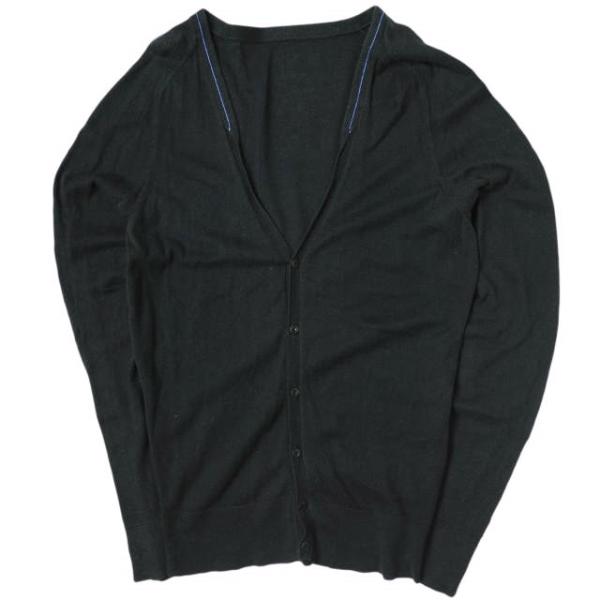 DIESEL ディーゼル コットンウール ハイゲージVネックカーディガン M ネイビー ニット ライ...