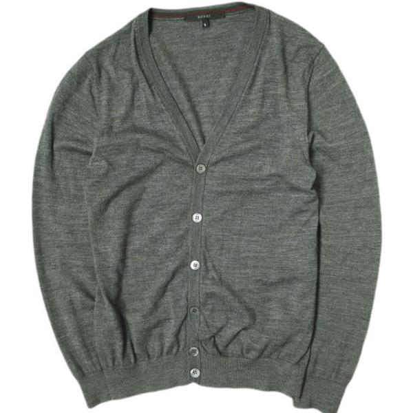 GUCCI グッチ イタリア製 シェリーライン ハイゲージウールVネックカーディガン 232191 ...