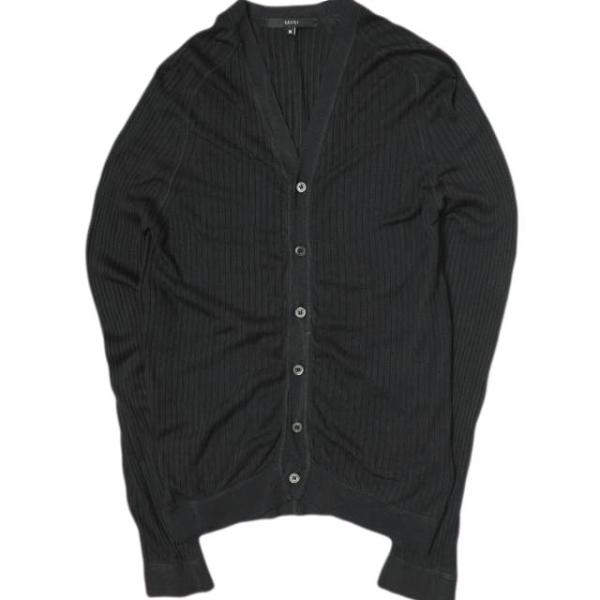GUCCI グッチ イタリア製 リブ編みシルクVネックカーディガン 236290 Z6396 M ブ...