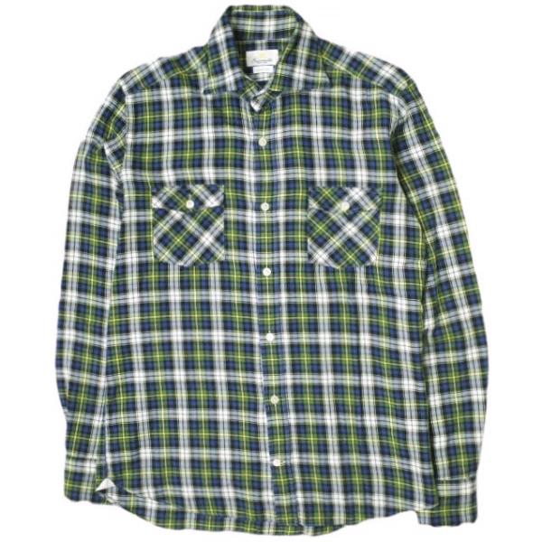 giannetto ジャンネット イタリア製 SLIM FIT チェックワイドカラーシャツ S GR...