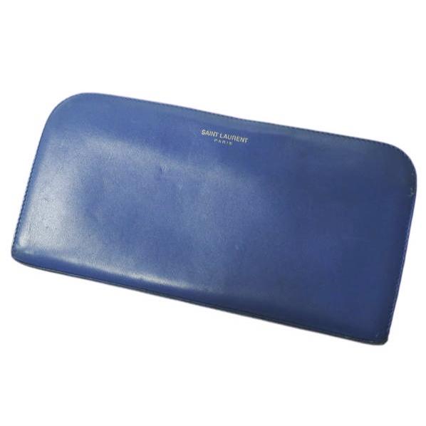 SAINT LAURENT PARIS サンローランパリ イタリア製 ラウンドジップロングウォレット...