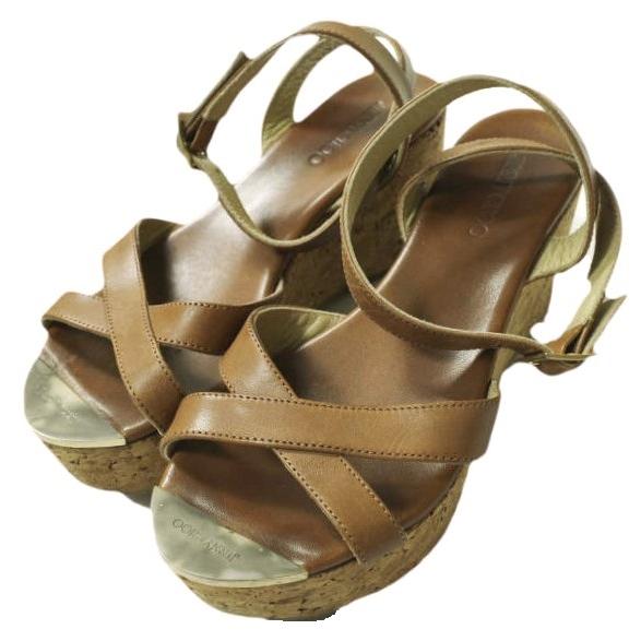 JIMMY CHOO ジミーチュウ アンクルストラップウェッジソールサンダル 36 1/2(23.5...