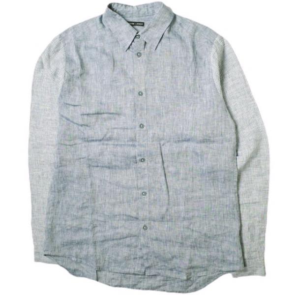 FRANK LEDER フランクリーダー ドイツ製 Switch Linen Shirt 袖切り替え...