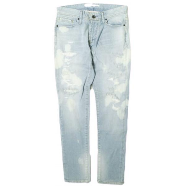 新品 e JEANS イージーンズ TAPERED 岡山児島 リペア＆ブリーチ加工 テーパードデニム...