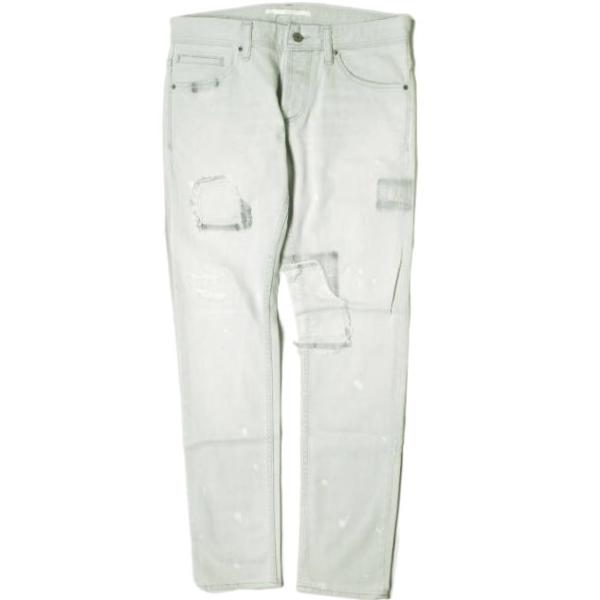 新品 e JEANS イージーンズ SLIM 岡山児島 ダメージ＆リペアパッチ加工 スキニーデニムパ...