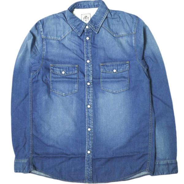 新品 e JEANS イージーンズ 日本製 岡山児島 デニムウエスタンシャツ e105-001 S ...