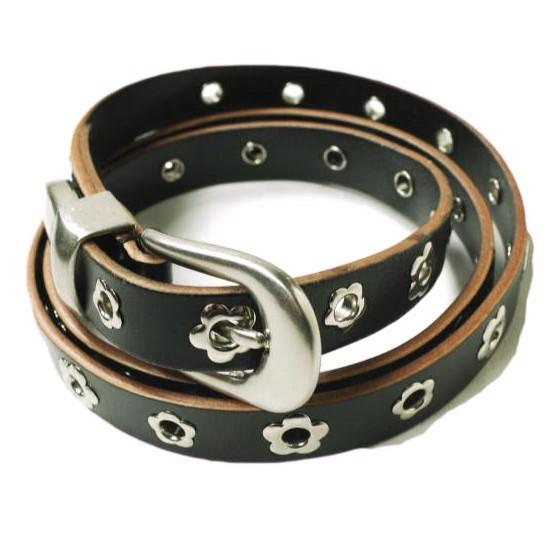 OUR LEGACY アワーレガシー ポルトガル製 BELT 2 CM FLOWERS ON BLA...