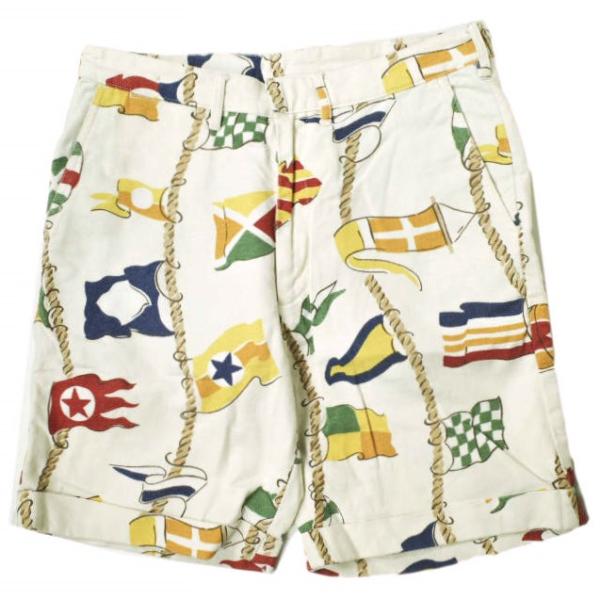 MONITALY モニタリー アメリカ製 フラッグプリント コットンリネンショーツ 13-25-00...
