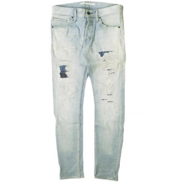 e JEANS イージーンズ 日本製 岡山児島 ダメージ＆リペア加工 スキニーデニムパンツ 1712...
