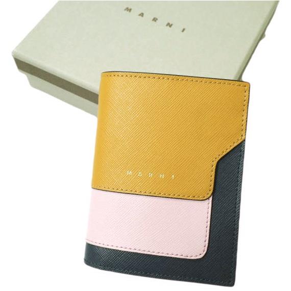 新品 MARNI マルニ BIFOLD WALLET/COIN PURSE サフィアーノレザー 二つ...