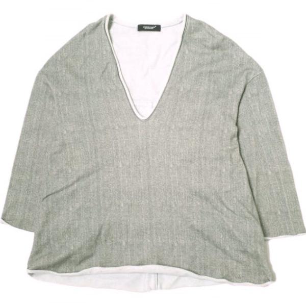 UNDERCOVER アンダーカバー 18SS 日本製 ヘリンボーンウラケ深Vネックプルオーバー U...