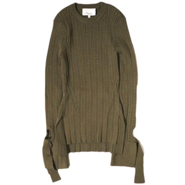 3.1 Phillip Lim スリーワン フィリップリム 21SS リボン付き リブ編みウールクル...
