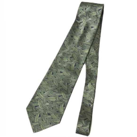 Calvin Klein カルバンクライン 日本製 総柄シルクネクタイ NAVY/GREEN ck ...