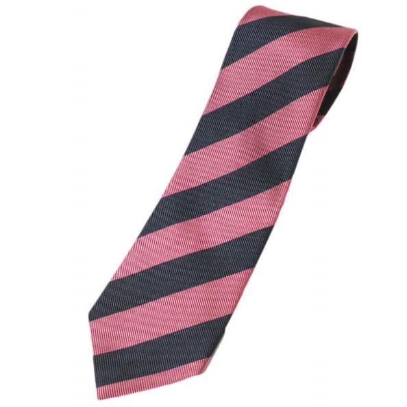BEAMS F ビームスエフ 日本製 レジメンタルストライプ シルクネクタイ PINK/NAVY g...