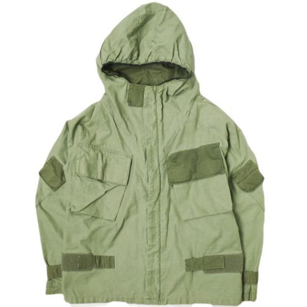 dahl'ia ダリア 日本製 バックサテン リメイクミリタリージャケット M OLIVE フーデッ...