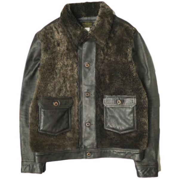 新品 RRL ダブルアールエル 24AW GRIZZLY JACKET シアリングパネルドレザージャ...