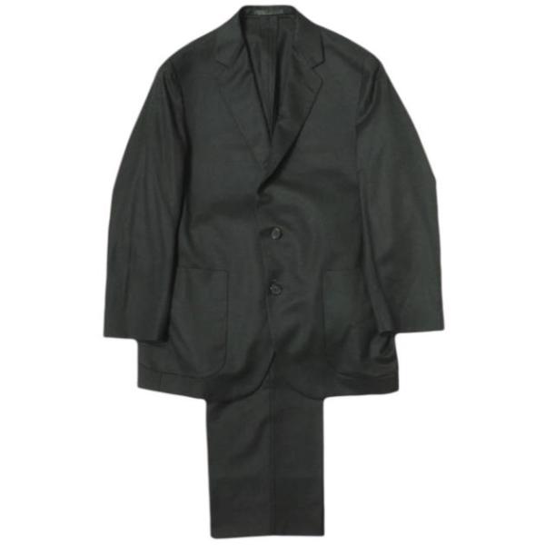 CARUSO カルーゾ 22AW イタリア製 ウールサキソニー ブラックスーツ 48 BLACK セ...
